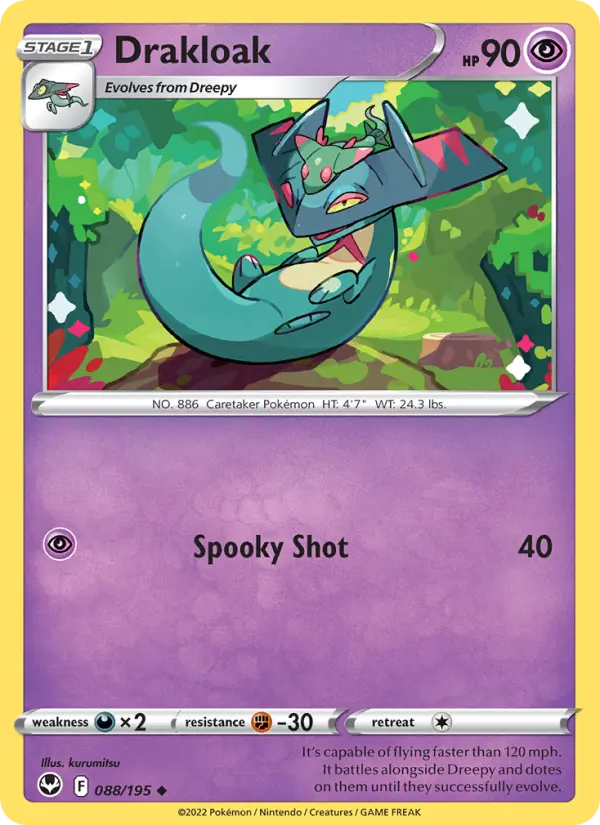 Drakloak Uncommon Pokemon card #088 from Silver Tempest