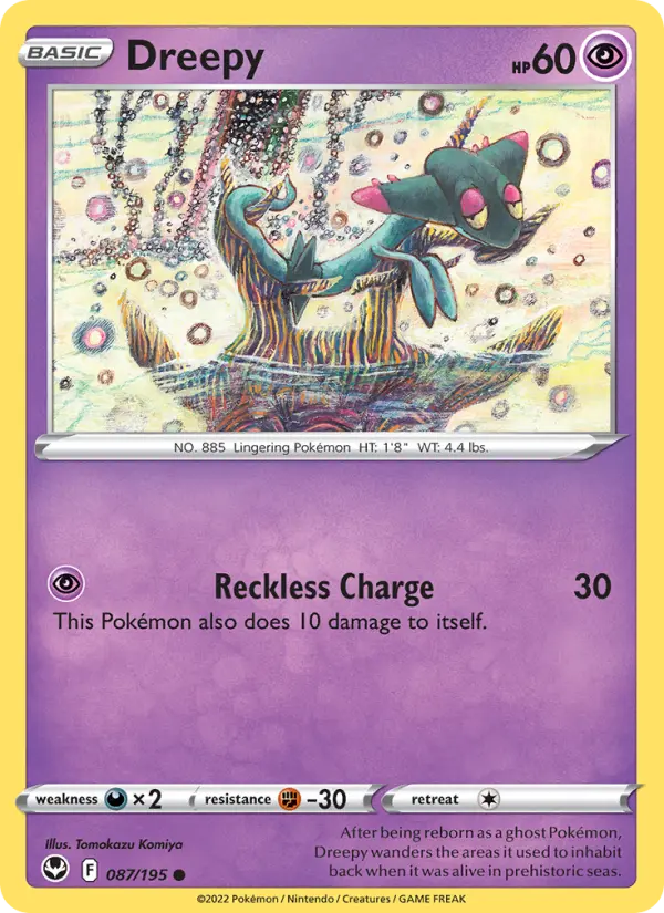 Dreepy Common Pokemon card #087 from Silver Tempest