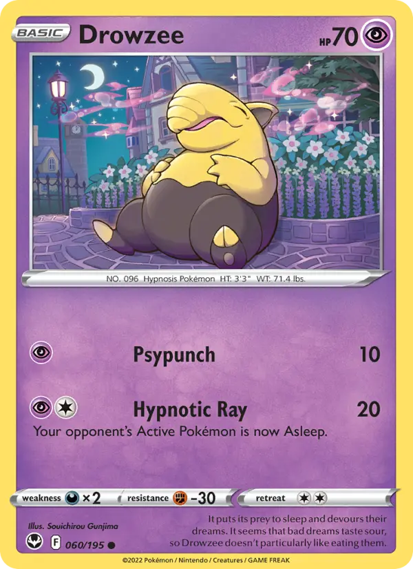 Drowzee Common Pokemon card #060 from Silver Tempest