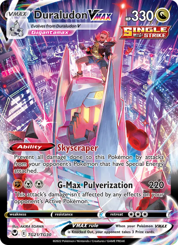 Duraludon VMAX Holo Rare VMAX Pokemon card #TG21 from Silver Tempest