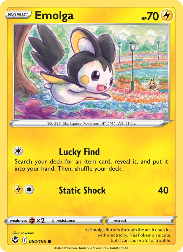 Emolga Common Pokemon card #054 from Silver Tempest