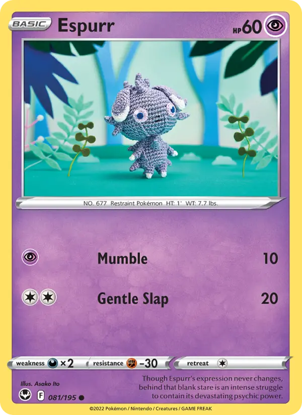 Espurr Common Pokemon card #081 from Silver Tempest