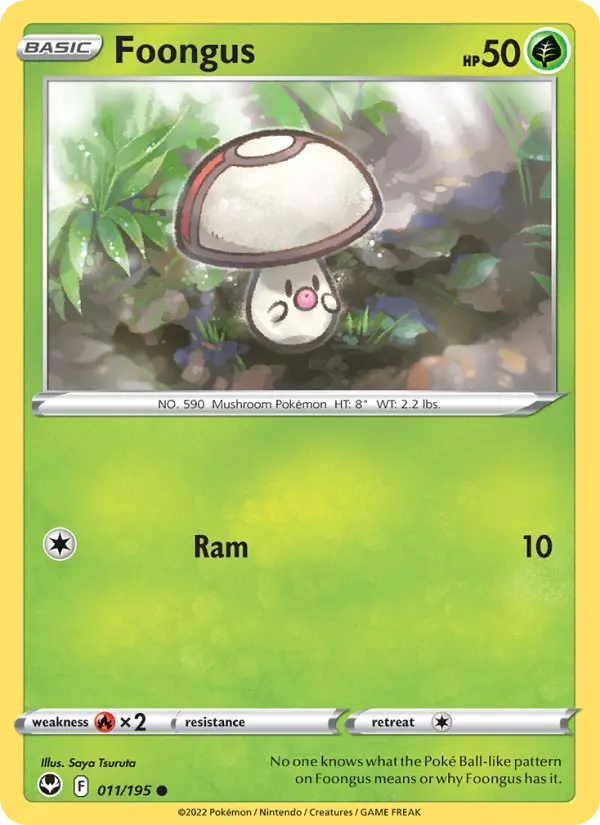 Foongus Common Pokemon card #011 from Silver Tempest