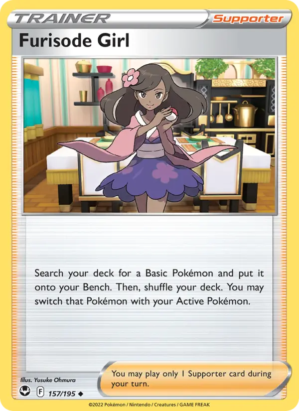 Furisode Girl Uncommon Pokemon card #157 from Silver Tempest