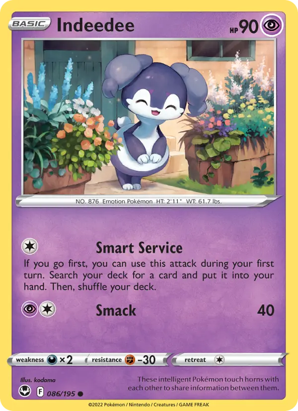 Indeedee Common Pokemon card #086 from Silver Tempest