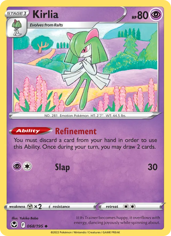 Kirlia Uncommon Pokemon card #068 from Silver Tempest