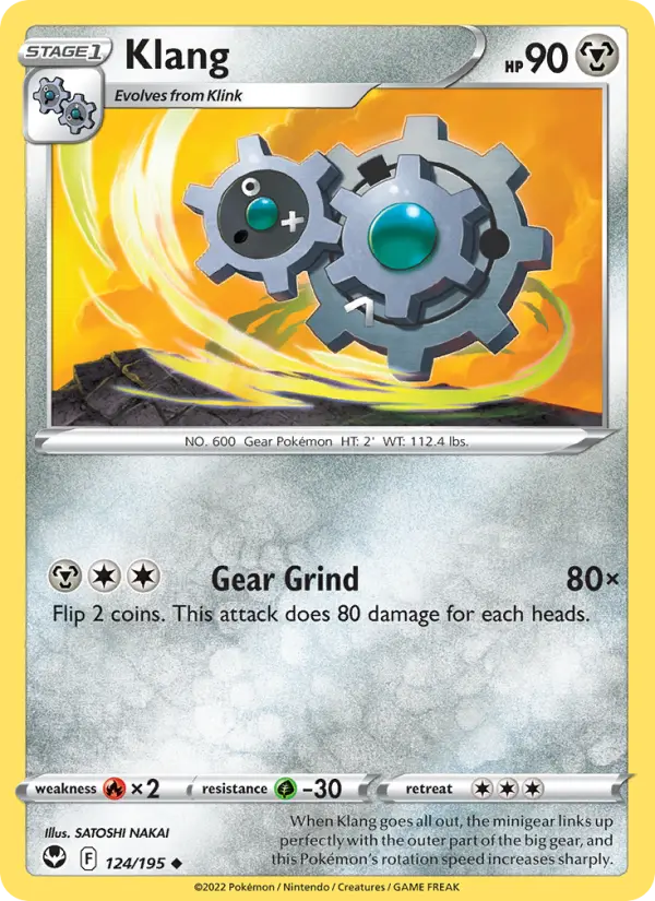 Klang Uncommon Pokemon card #124 from Silver Tempest