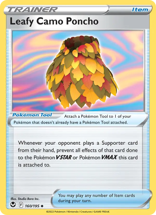 Leafy Camo Poncho Uncommon Pokemon card #160 from Silver Tempest