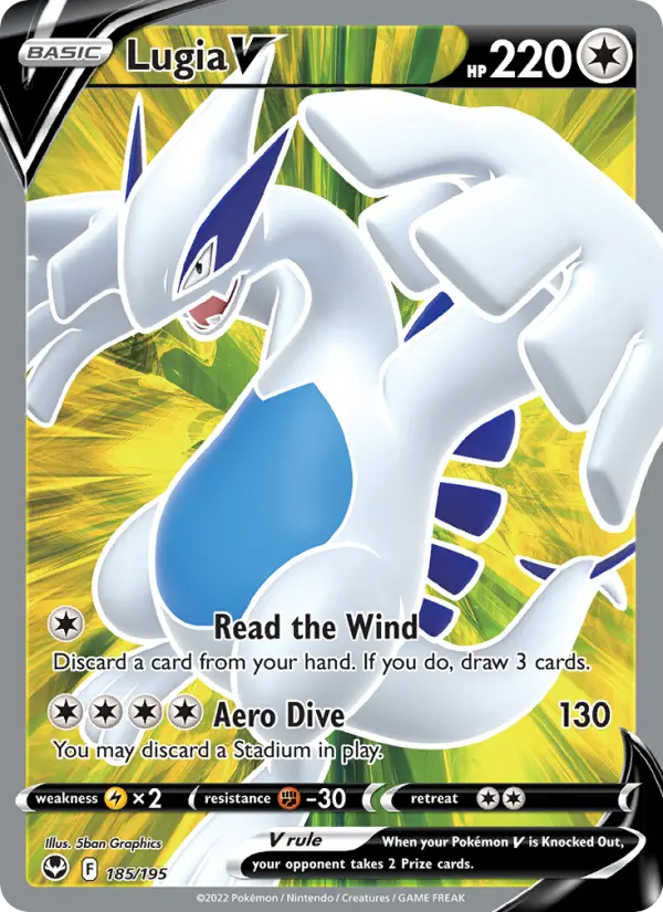 Lugia V Ultra Rare Pokemon card #185 from Silver Tempest