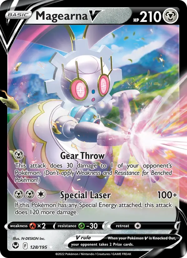 Magearna V Holo Rare V Pokemon card #128 from Silver Tempest