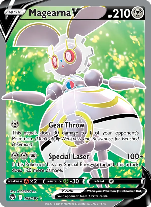 Magearna V Ultra Rare Pokemon card #182 from Silver Tempest