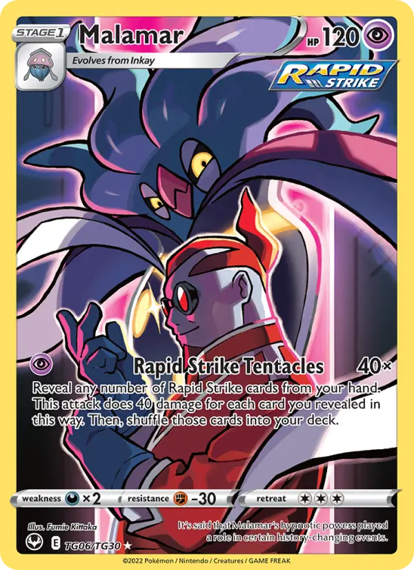 Malamar Holo Rare Pokemon card #TG06 from Silver Tempest