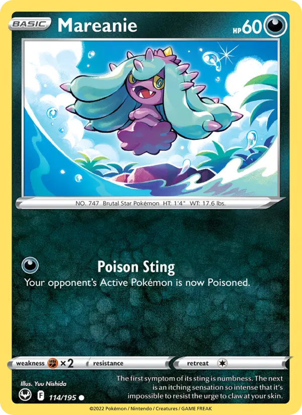Mareanie Common Pokemon card #114 from Silver Tempest