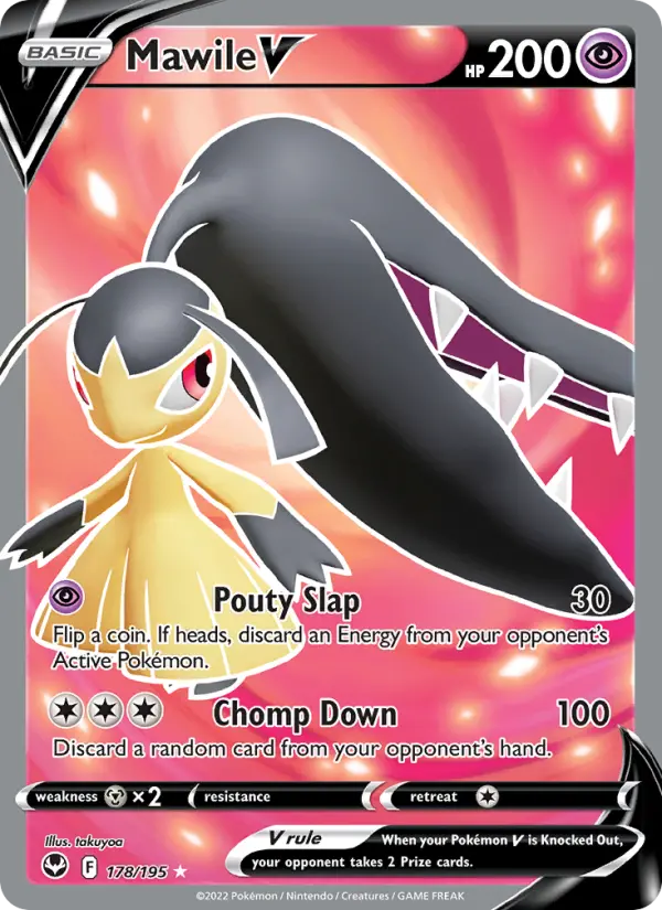 Mawile V Ultra Rare Pokemon card #178 from Silver Tempest