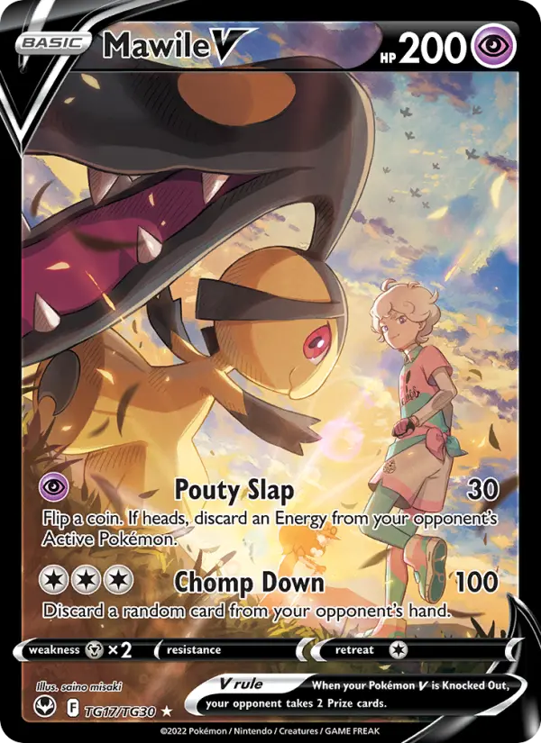 Mawile V Holo Rare V Pokemon card #TG17 from Silver Tempest