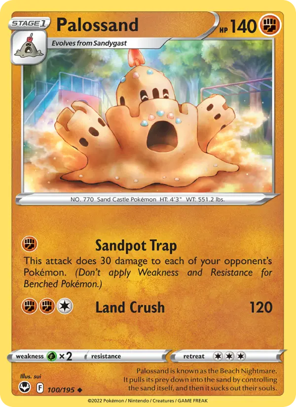 Palossand Uncommon Pokemon card #100 from Silver Tempest