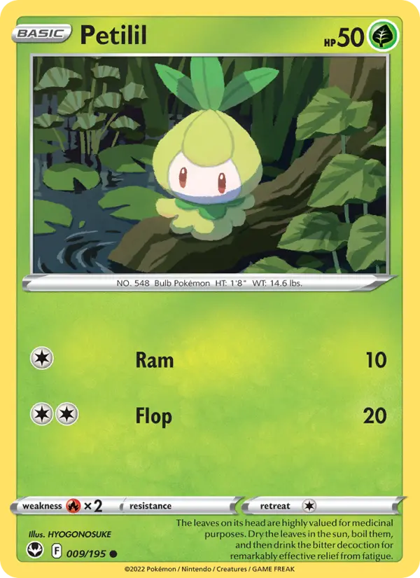 Petilil Common Pokemon card #009 from Silver Tempest