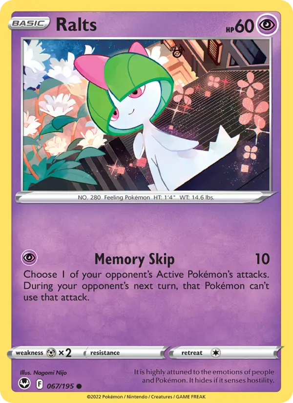 Ralts Common Pokemon card #067 from Silver Tempest