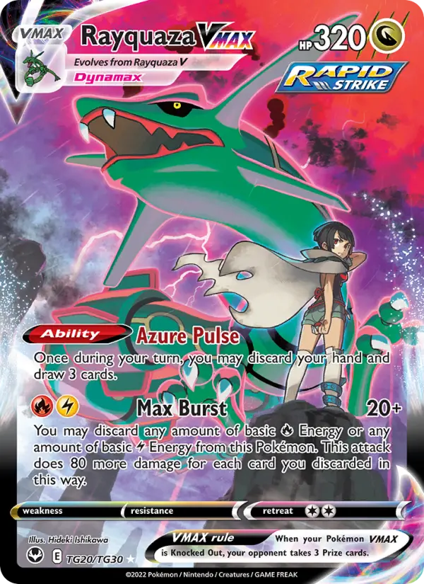 Rayquaza VMAX Holo Rare VMAX Pokemon card #TG20 from Silver Tempest