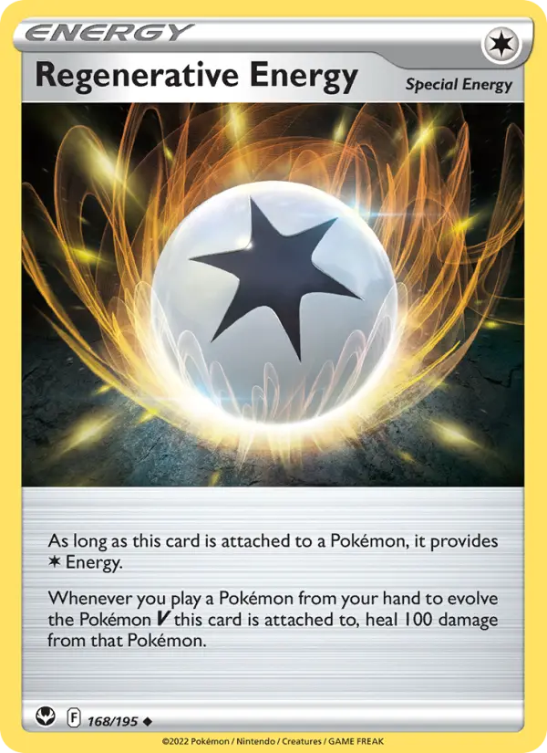 Regenerative Energy Uncommon Pokemon card #168 from Silver Tempest