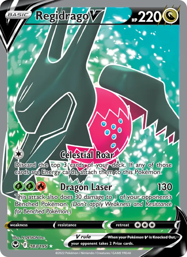 Regidrago V Ultra Rare Pokemon card #183 from Silver Tempest