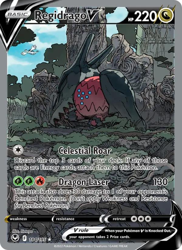Regidrago V Ultra Rare Pokemon card #184 from Silver Tempest
