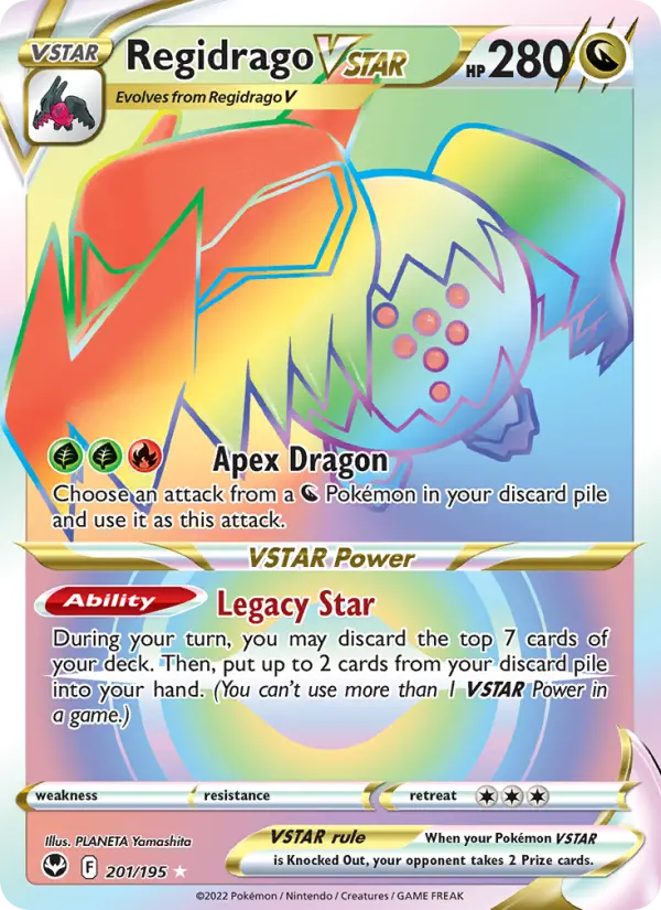 Regidrago VSTAR Secret Rare Pokemon card #201 from Silver Tempest