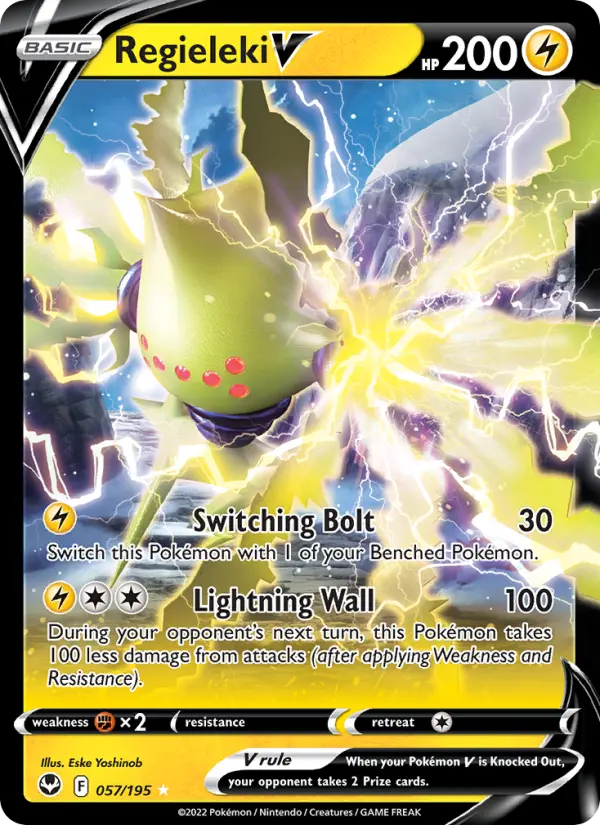 Regieleki V Holo Rare V Pokemon card #057 from Silver Tempest
