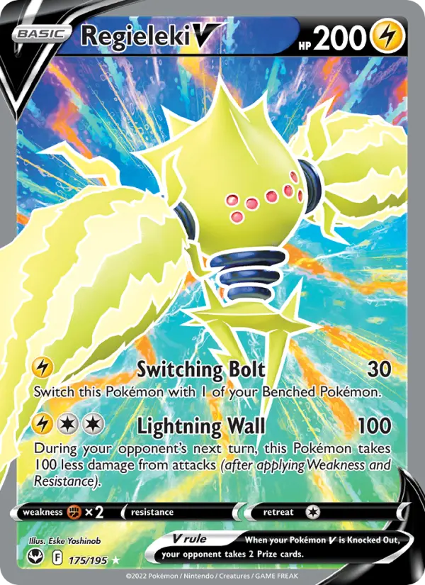 Regieleki V Ultra Rare Pokemon card #175 from Silver Tempest