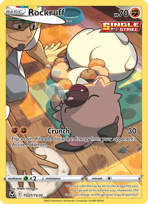 Rockruff Holo Rare Pokemon card #TG07 from Silver Tempest