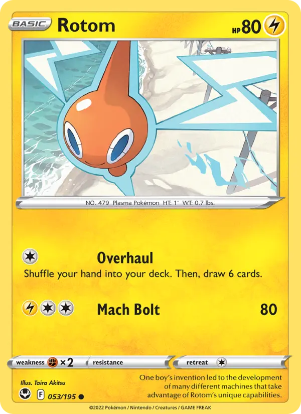 Rotom Common Pokemon card #053 from Silver Tempest
