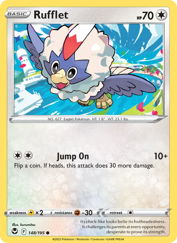 Rufflet Common Pokemon card #148 from Silver Tempest