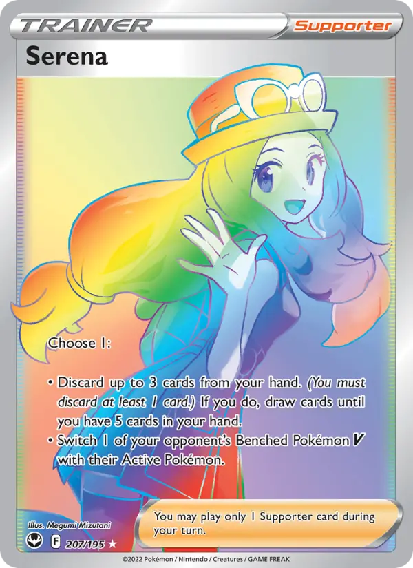 Serena Secret Rare Pokemon card #207 from Silver Tempest