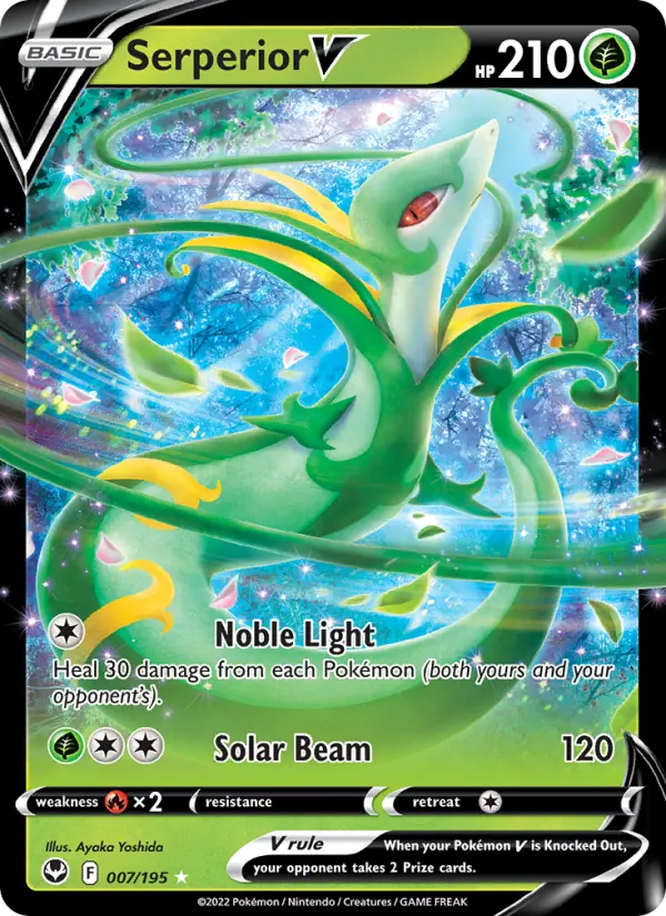Serperior V Holo Rare V Pokemon card #007 from Silver Tempest