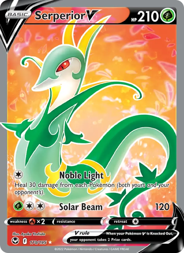 Serperior V Ultra Rare Pokemon card #170 from Silver Tempest