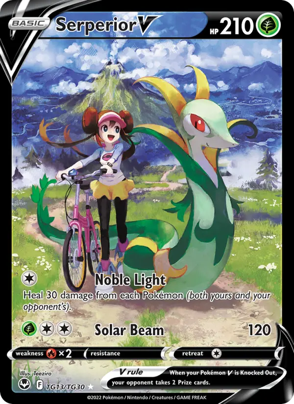 Serperior V Holo Rare V Pokemon card #TG13 from Silver Tempest