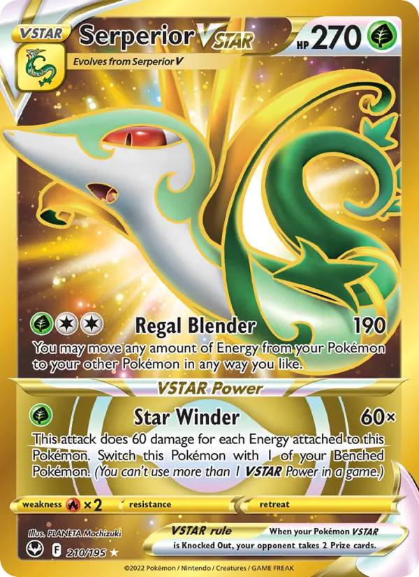 Serperior VSTAR Secret Rare Pokemon card #210 from Silver Tempest
