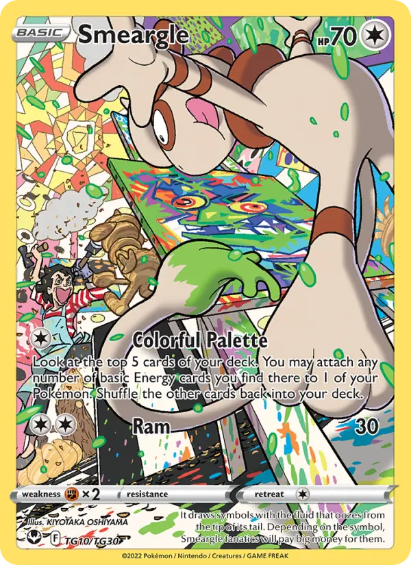 Smeargle Holo Rare Pokemon card #TG10 from Silver Tempest