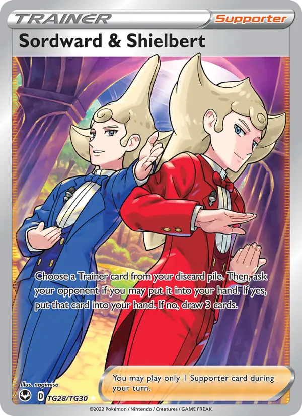 Sordward & Shielbert Full Art Trainer Pokemon card #TG28 from Silver Tempest