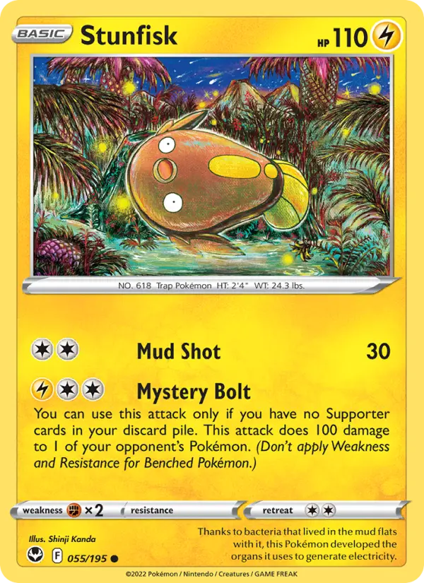 Stunfisk Common Pokemon card #055 from Silver Tempest