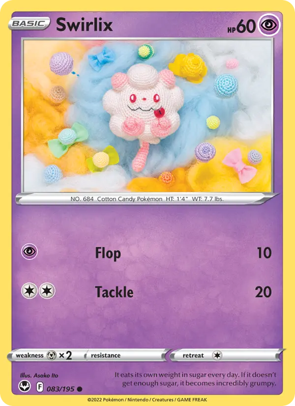 Swirlix Common Pokemon card #083 from Silver Tempest