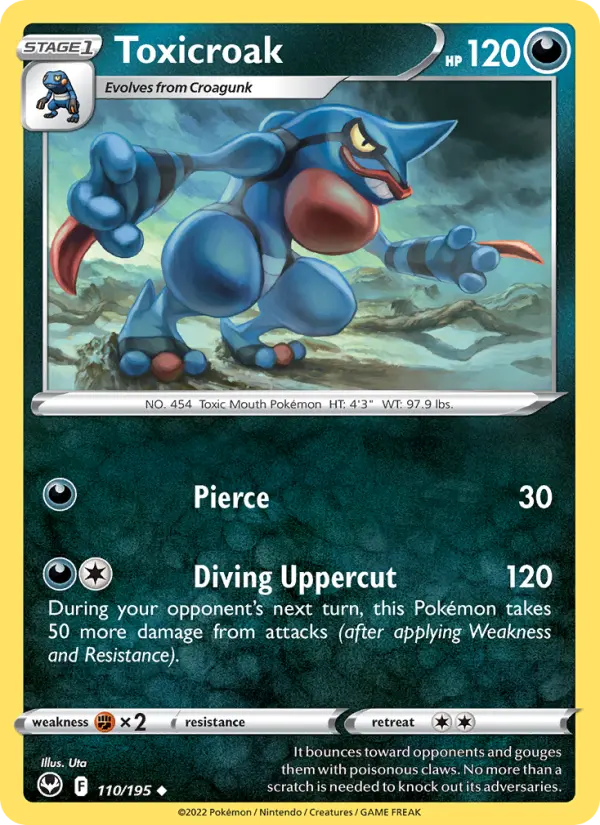 Toxicroak Uncommon Pokemon card #110 from Silver Tempest