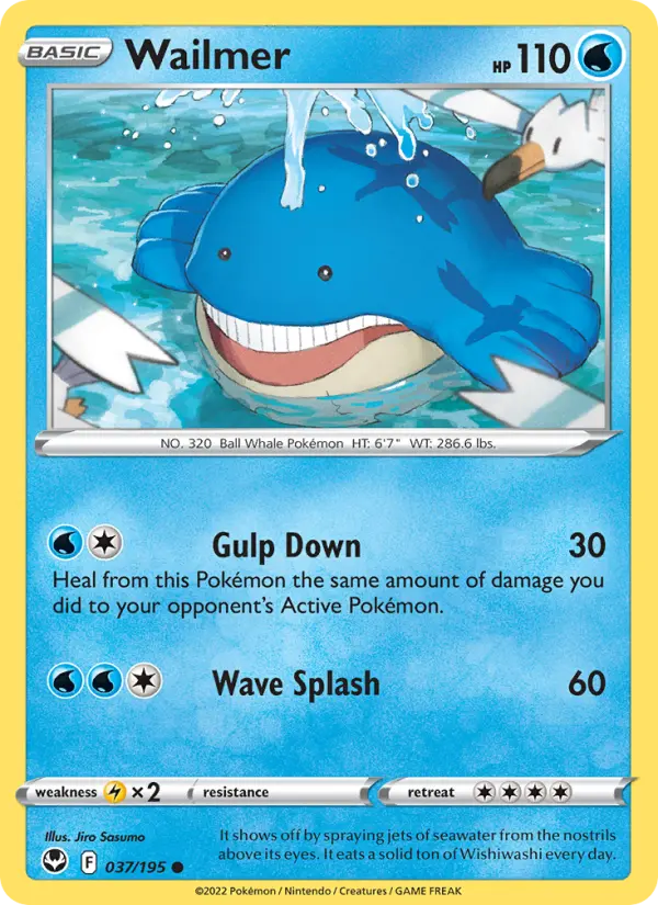 Wailmer Common Pokemon card #037 from Silver Tempest