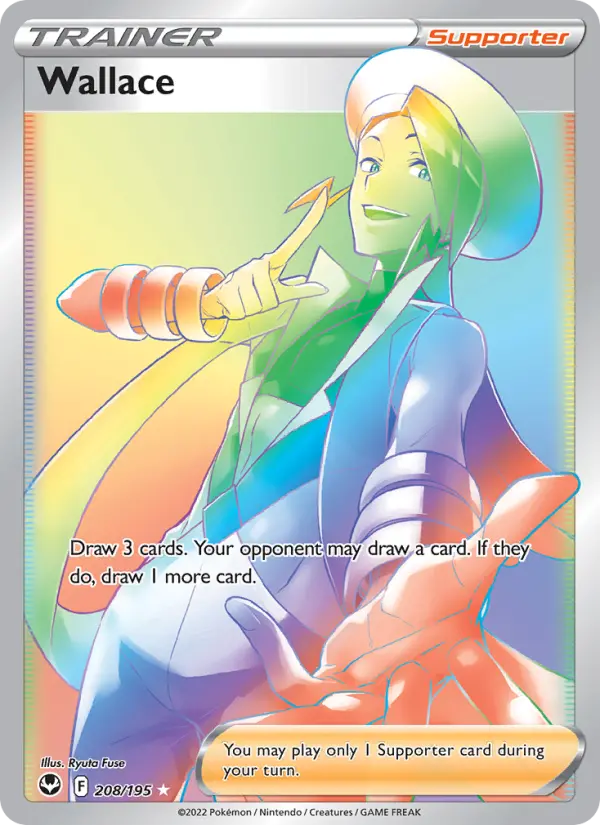 Wallace Secret Rare Pokemon card #208 from Silver Tempest