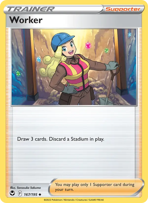 Worker Uncommon Pokemon card #167 from Silver Tempest