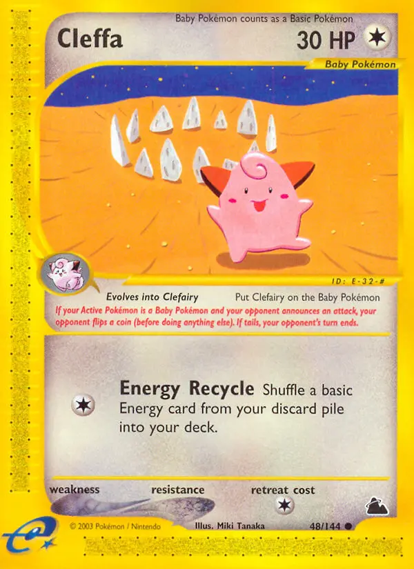 Cleffa Common Pokemon card #48 from Skyridge