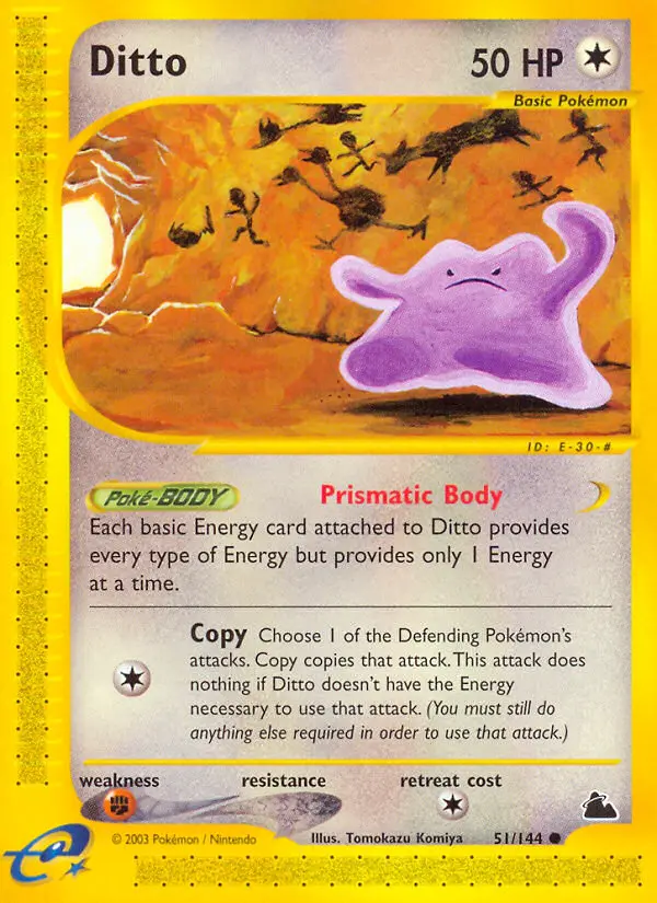 Ditto Common Pokemon card #51 from Skyridge