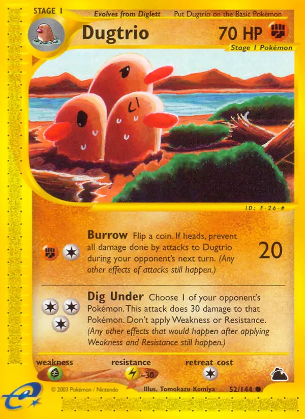 Dugtrio Common Pokemon card #52 from Skyridge