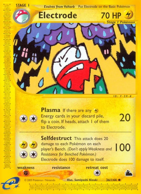 Electrode Uncommon Pokemon card #36 from Skyridge