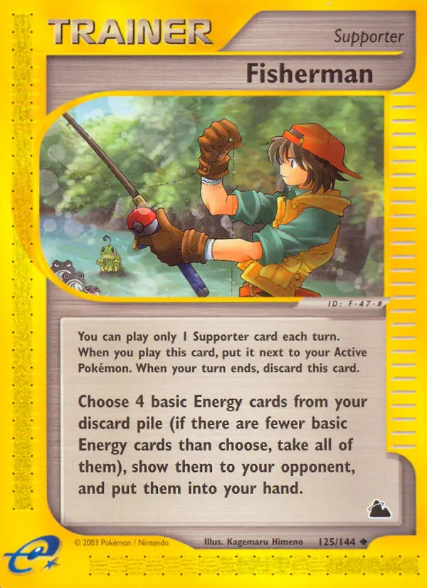 Fisherman Uncommon Pokemon card #125 from Skyridge